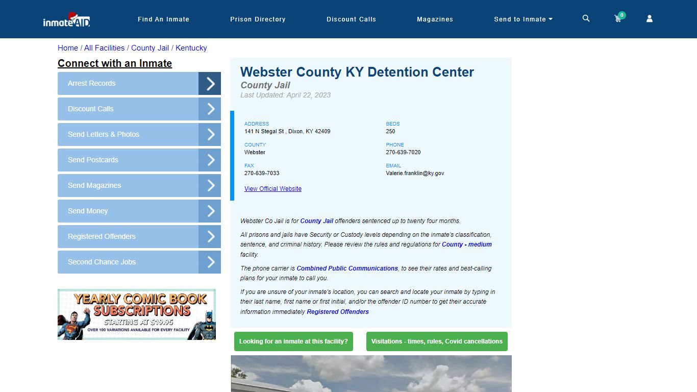 Webster County KY Detention Center - Inmate Locator - Dixon, KY